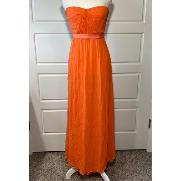 Dresses & Skirts - Elegant Orange Strapless Dress